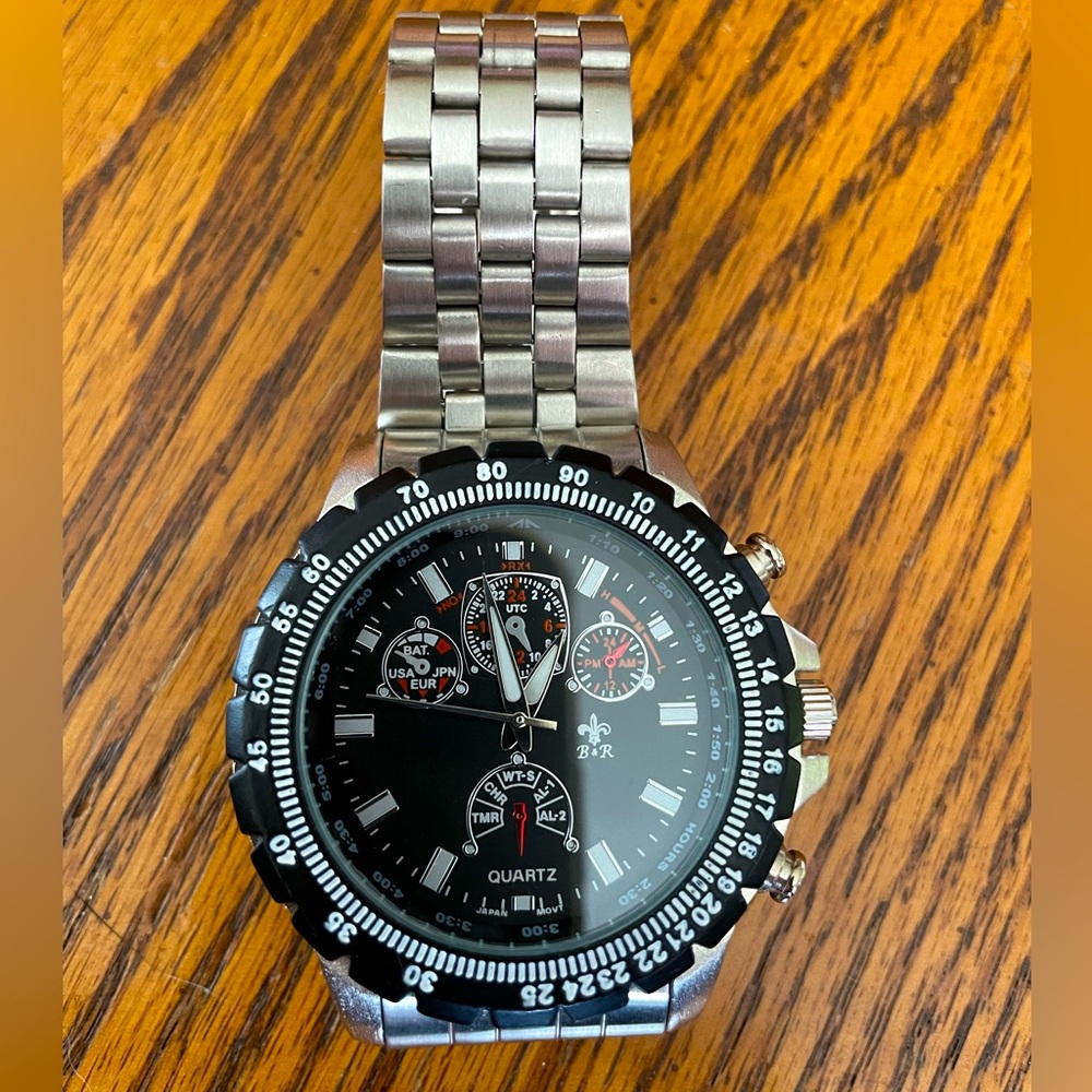 B&R Mens Stainless Steel Quartz Watch - Picture 2 of 8